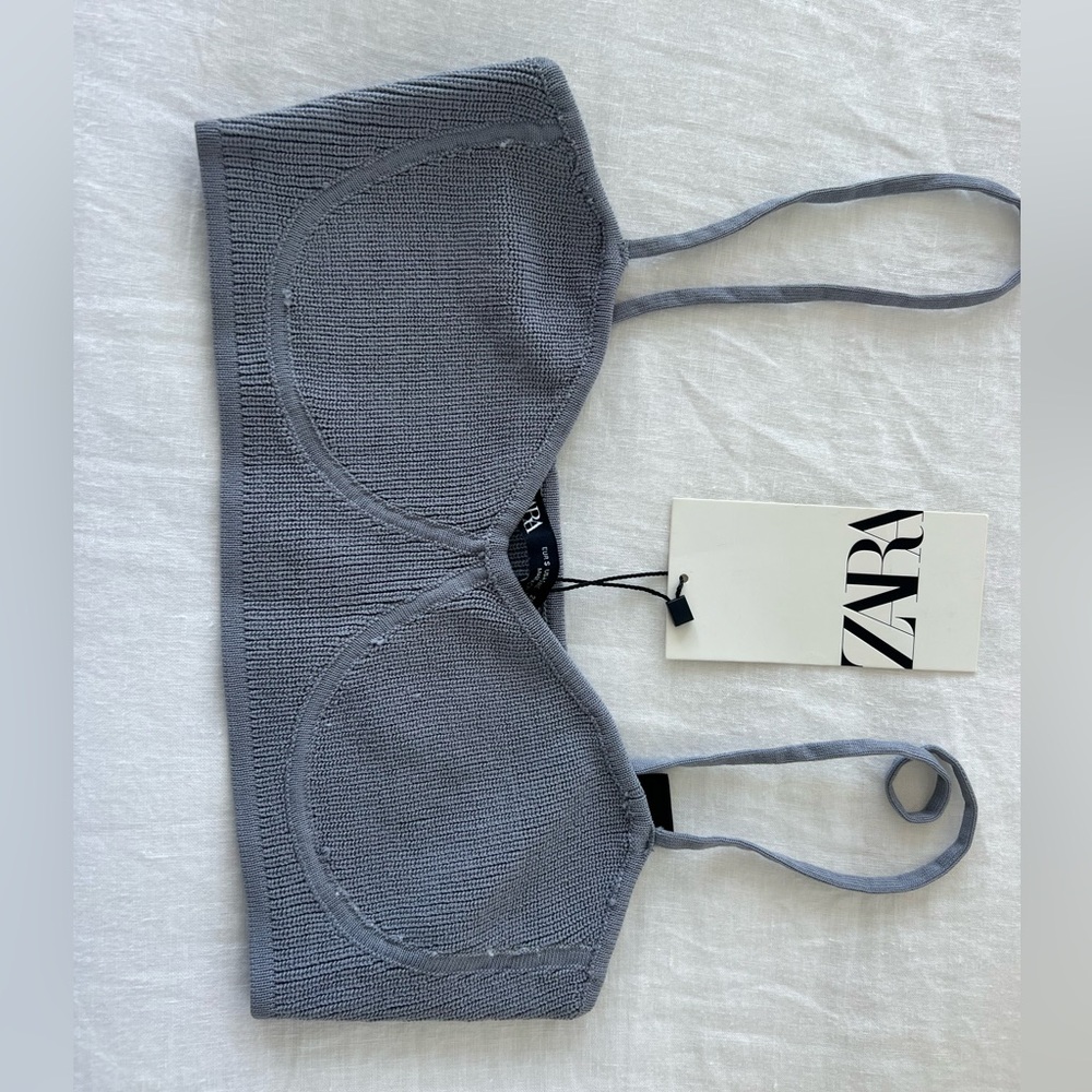 Blue Zara crop top